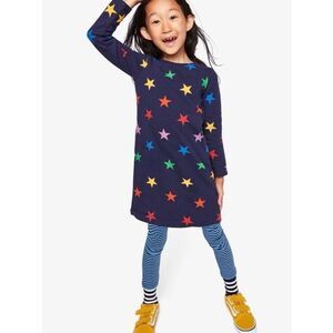 Primary Colorful Star Print Sweatshirt Tunic Dress Sz 6-7